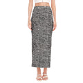 Black And White Geometric African Print Side Slit Maxi Skirt