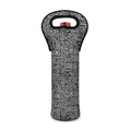 Black And White Geometric African Print Single Neoprene Wine Tote