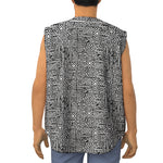 Black And White Geometric African Print Sleeveless Baseball Jersey