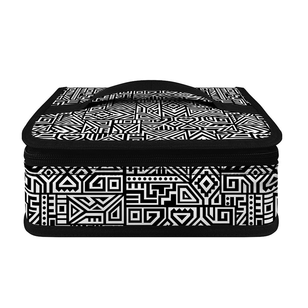 Black And White Geometric African Print Small Lunch Bag