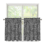 Black And White Geometric African Print Tier Curtains