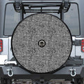 Black And White Geometric African Print Tire Cover With Camera Hole