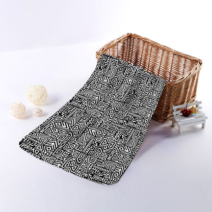 Black And White Geometric African Print Towel