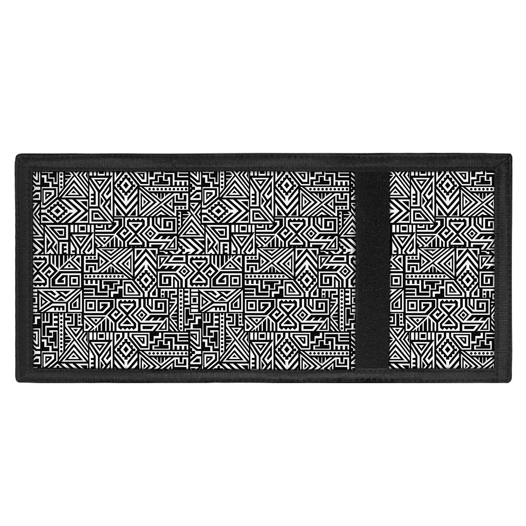 Black And White Geometric African Print Trifold Wallet