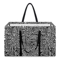 Black And White Geometric African Print Utility Tote Bag