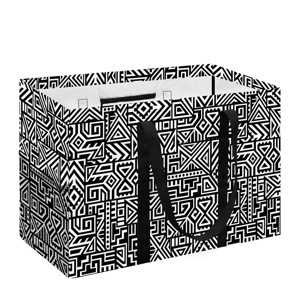 Black And White Geometric African Print Utility Tote Bag
