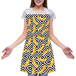 Black And White Geometric Banana Print Adjustable Apron