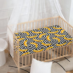 Black And White Geometric Banana Print Baby Crib Sheet