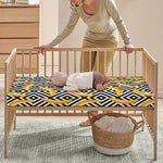 Black And White Geometric Banana Print Baby Crib Sheet