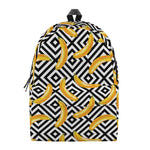 Black And White Geometric Banana Print Backpack