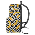 Black And White Geometric Banana Print Backpack