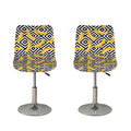 Black And White Geometric Banana Print Bar Stool Covers