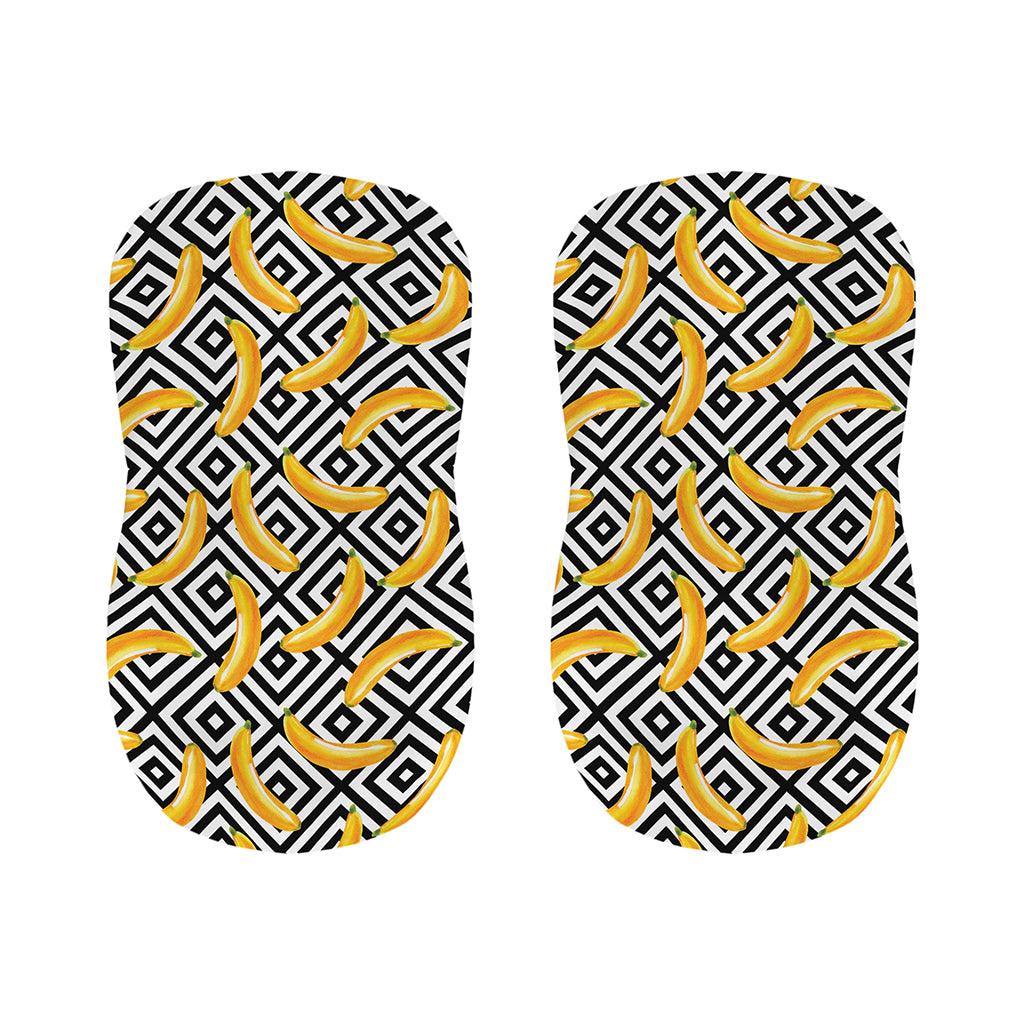 Black And White Geometric Banana Print Bar Stool Covers