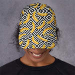 Black And White Geometric Banana Print Baseball Cap