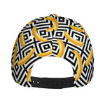 Black And White Geometric Banana Print Baseball Cap