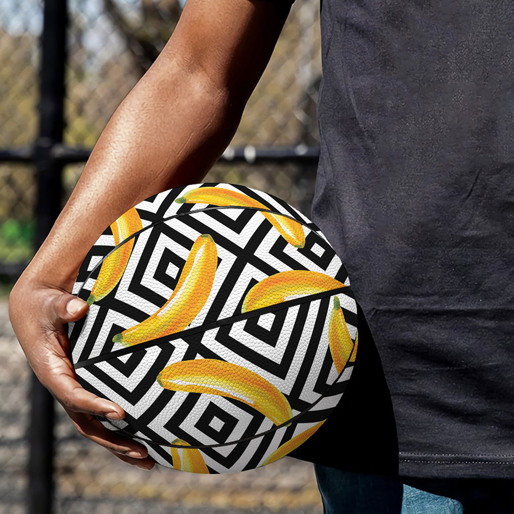 Black And White Geometric Banana Print Basketball