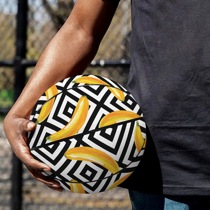 Black And White Geometric Banana Print Basketball