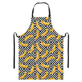 Black And White Geometric Banana Print Bib Apron With Pocket