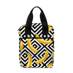 Black And White Geometric Banana Print Bible Tote Bag