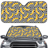 Black And White Geometric Banana Print Car Windshield Sun Shade