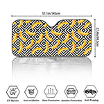 Black And White Geometric Banana Print Car Windshield Sun Shade