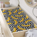 Black And White Geometric Banana Print Changing Pad Cover