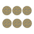 Black And White Geometric Banana Print Coaster Set