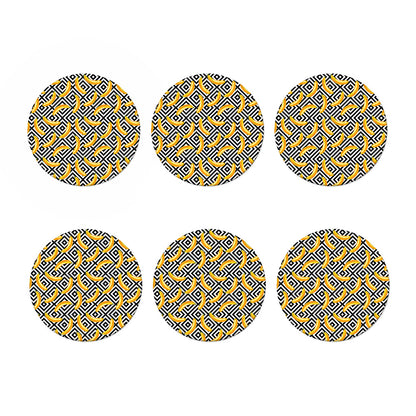 Black And White Geometric Banana Print Coaster Set