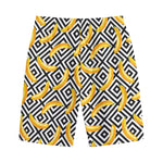Black And White Geometric Banana Print Cotton Shorts
