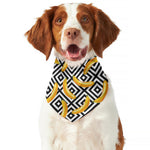 Black And White Geometric Banana Print Dog Bandana