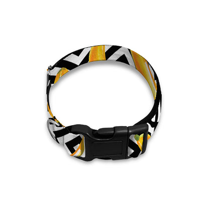 Black And White Geometric Banana Print Dog Collar