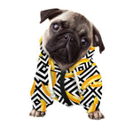 Black And White Geometric Banana Print Dog Zip Up Hoodie