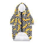 Black And White Geometric Banana Print Dog Zip Up Hoodie