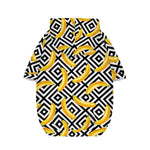 Black And White Geometric Banana Print Dog Zip Up Hoodie
