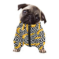Black And White Geometric Banana Print Dog Zip Up Jacket