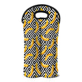 Black And White Geometric Banana Print Double Neoprene Wine Tote