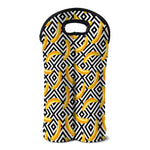 Black And White Geometric Banana Print Double Neoprene Wine Tote