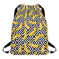 Black And White Geometric Banana Print Drawstring Backpack