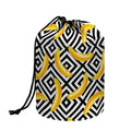 Black And White Geometric Banana Print Drawstring Makeup Bag