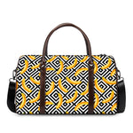 Black And White Geometric Banana Print Duffle Bag