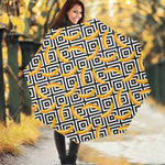 Black And White Geometric Banana Print Foldable Umbrella