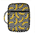Black And White Geometric Banana Print Front Pocket Bible Bag