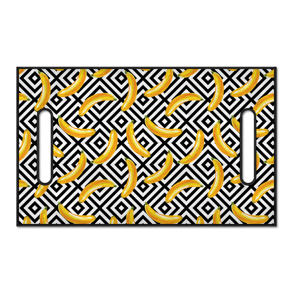 Black And White Geometric Banana Print Golf Cart Seat Cover