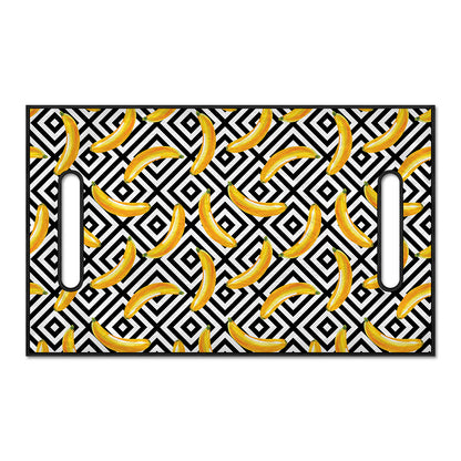 Black And White Geometric Banana Print Golf Cart Seat Cover