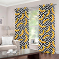 Black And White Geometric Banana Print Grommet Curtains