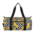 Black And White Geometric Banana Print Gym Bag