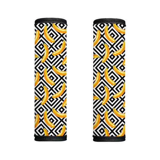 Black And White Geometric Banana Print Handle Covers