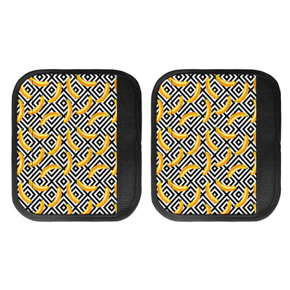 Black And White Geometric Banana Print Handle Covers