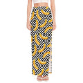 Black And White Geometric Banana Print High Slit Maxi Skirt