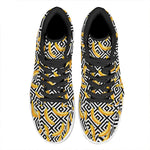 Black And White Geometric Banana Print High Top Leather Sneakers